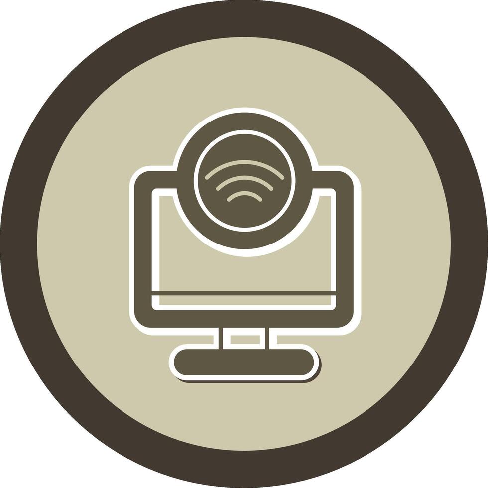 Internet Access Sticker Circle Icon vector