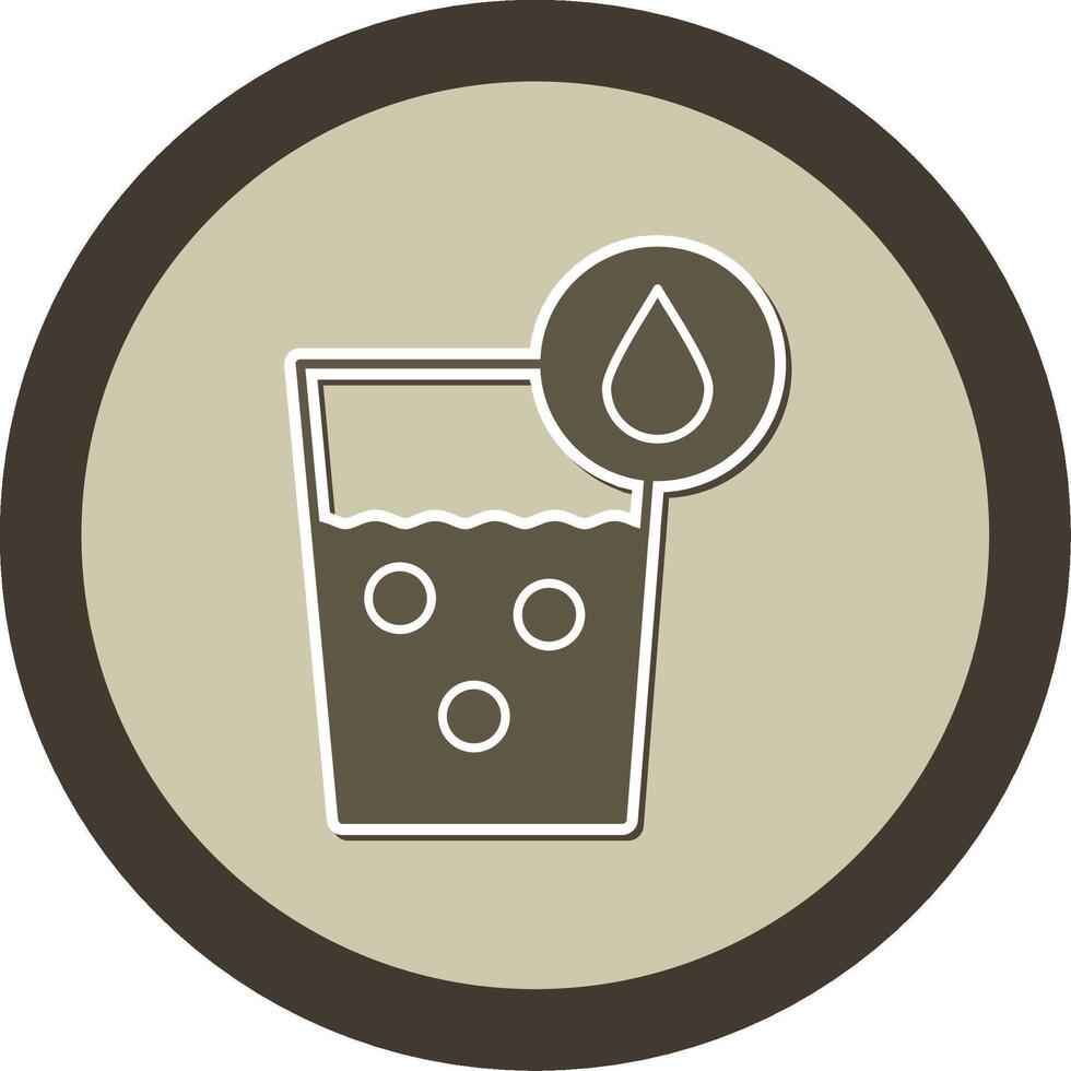 Water Glass Sticker Circle Icon vector