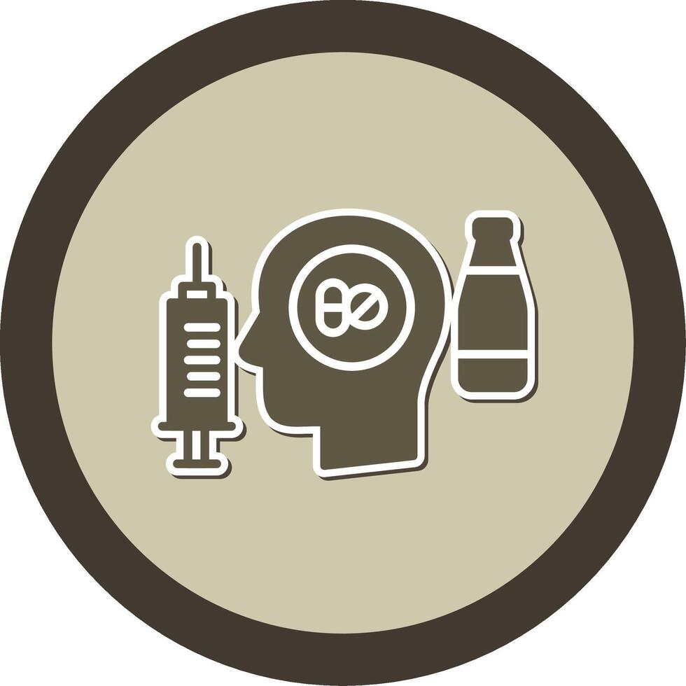 Addiction Sticker Circle Icon vector
