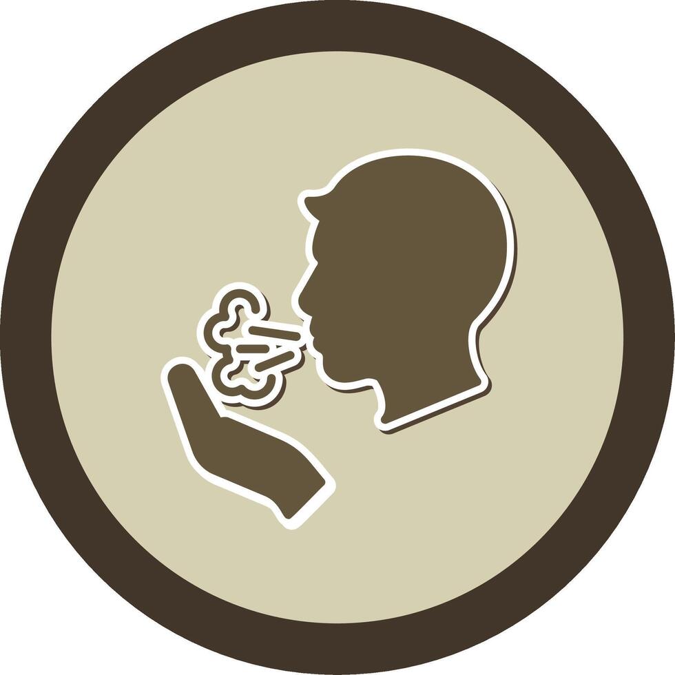 Blood Cough Sticker Circle Icon vector