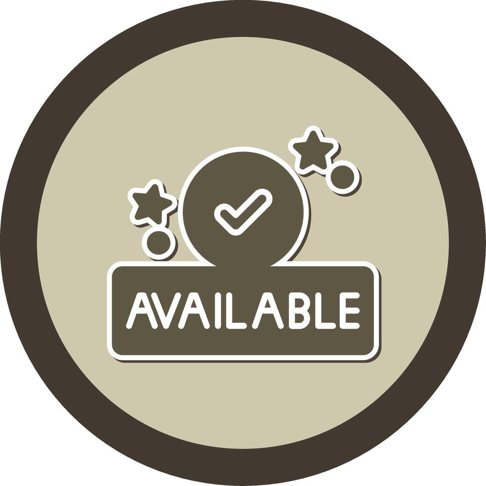Available Sticker Circle Icon vector