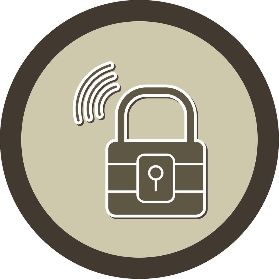 Padlock Sticker Circle Icon vector