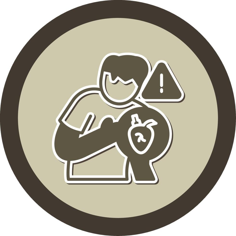 Heart Attack Sticker Circle Icon vector