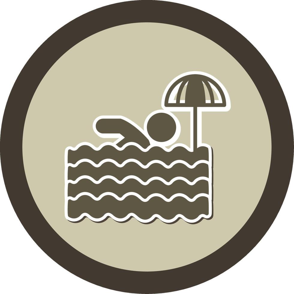 Swimming Sticker Circle Icon vector
