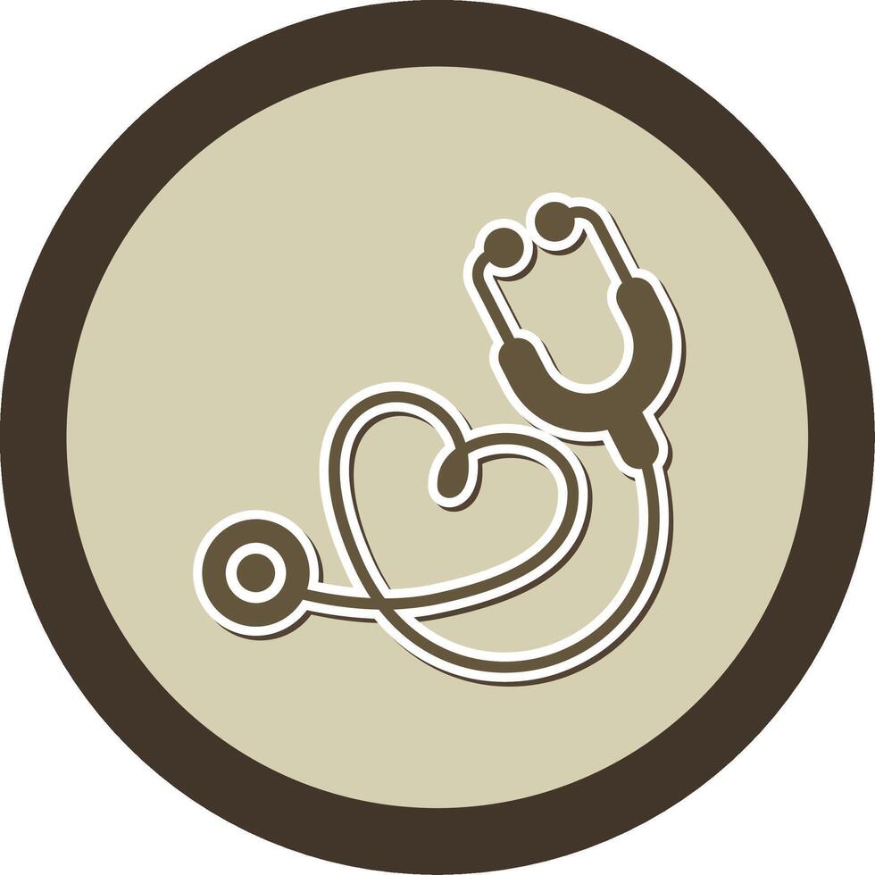 Stethoscope Sticker Circle Icon vector