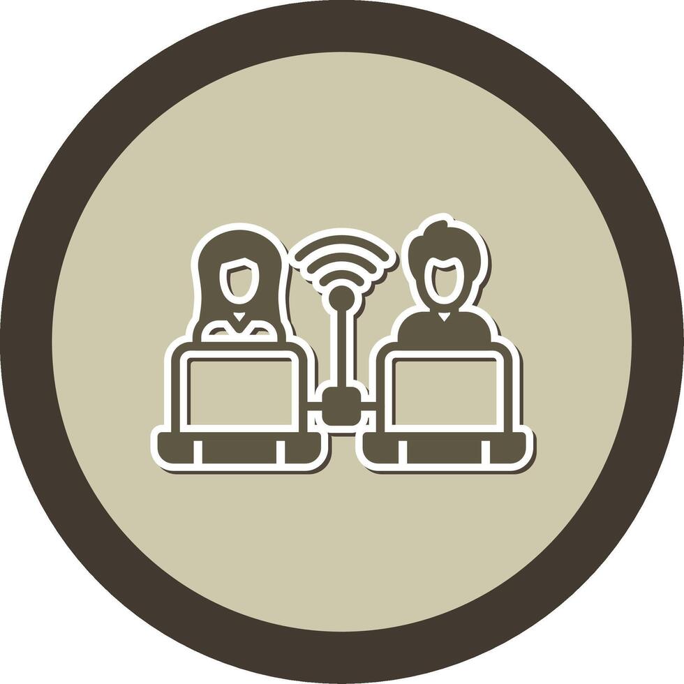 Remote Access Sticker Circle Icon vector