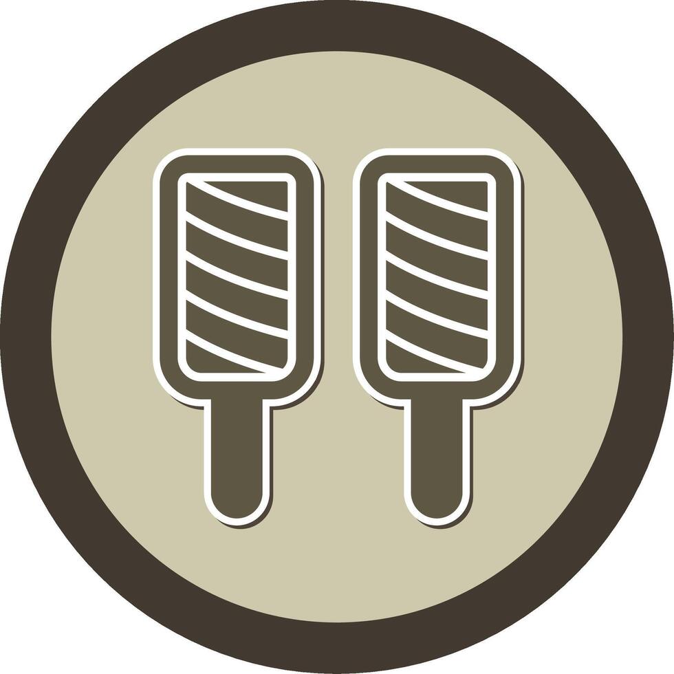 Popsicle Sticker Circle Icon vector