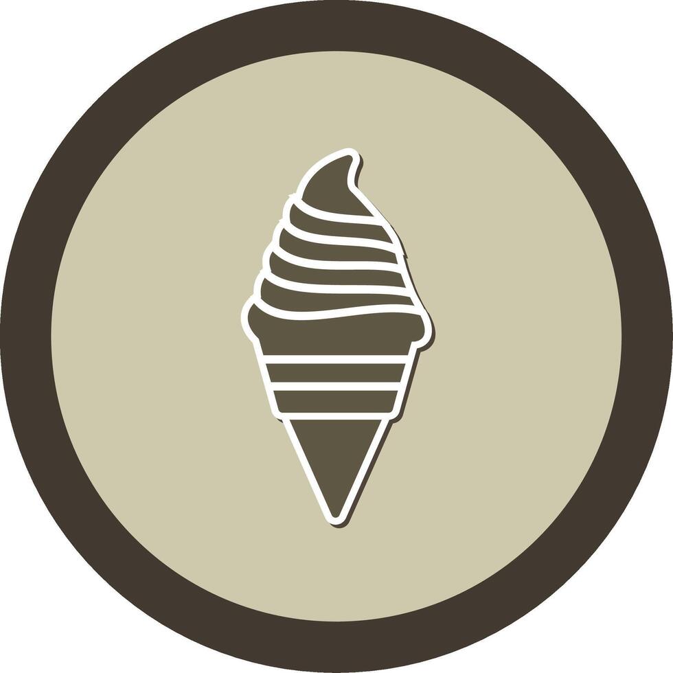 Ice Cream Sticker Circle Icon vector