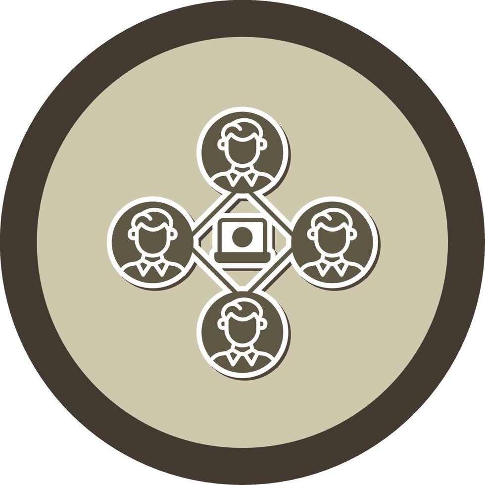 Remote Job Sticker Circle Icon vector