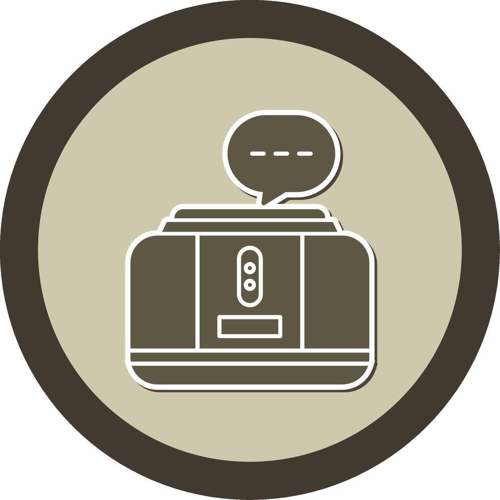 Virtual Assistant Sticker Circle Icon vector