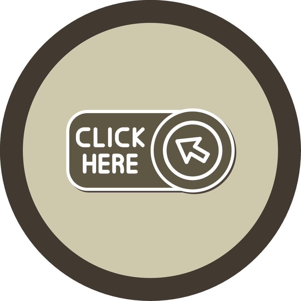 Click Here Sticker Circle Icon vector