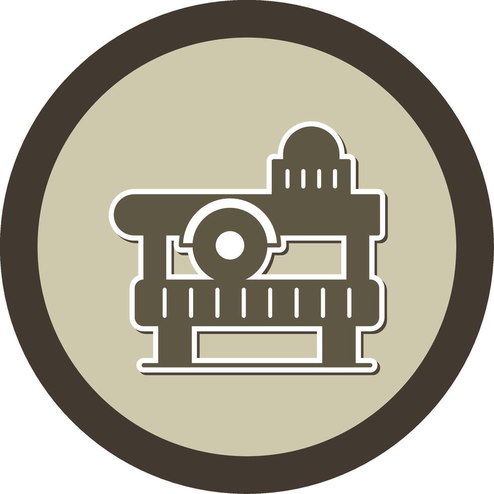 Tile Cutter Sticker Circle Icon vector