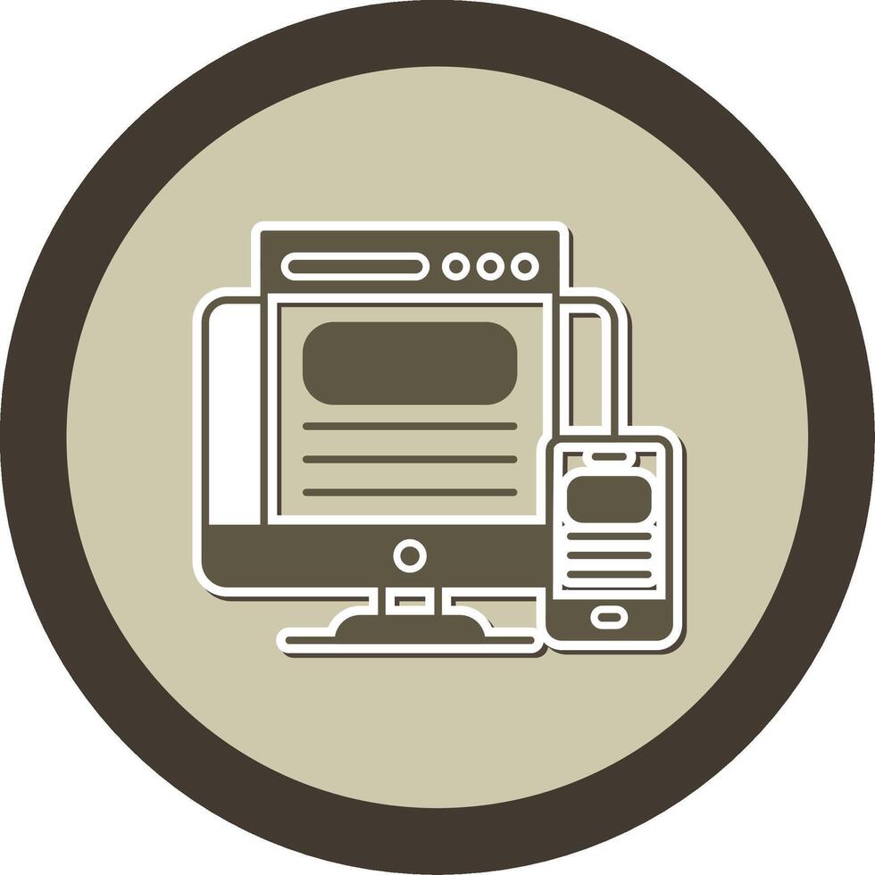 Responsive Design Sticker Circle Icon vector