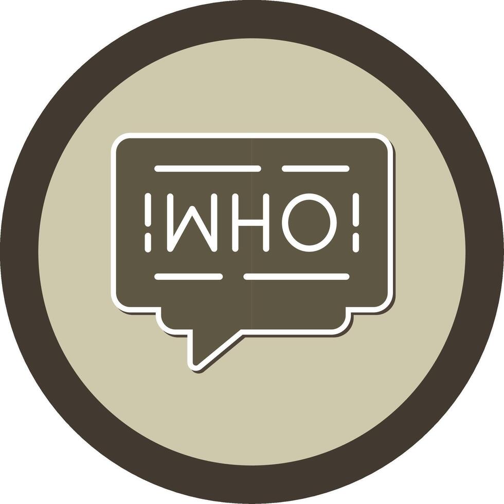 Who Sticker Circle Icon vector