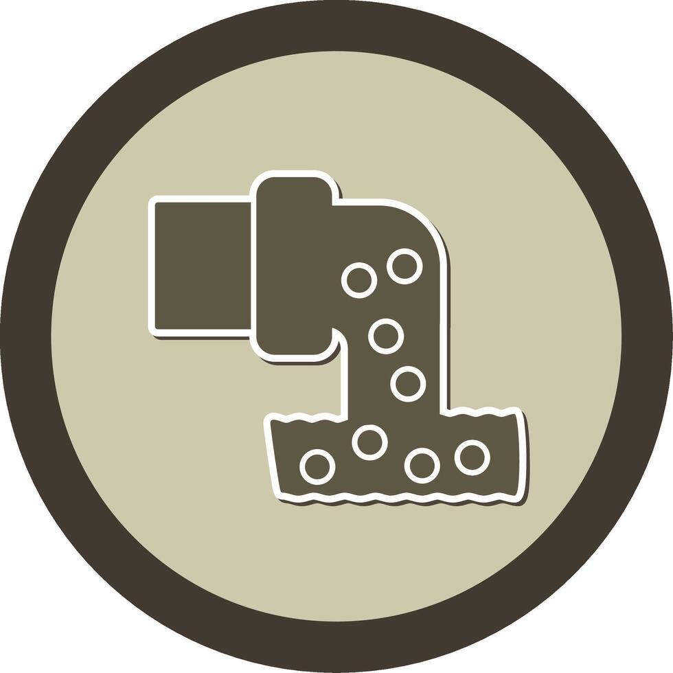 Sewage Sticker Circle Icon vector