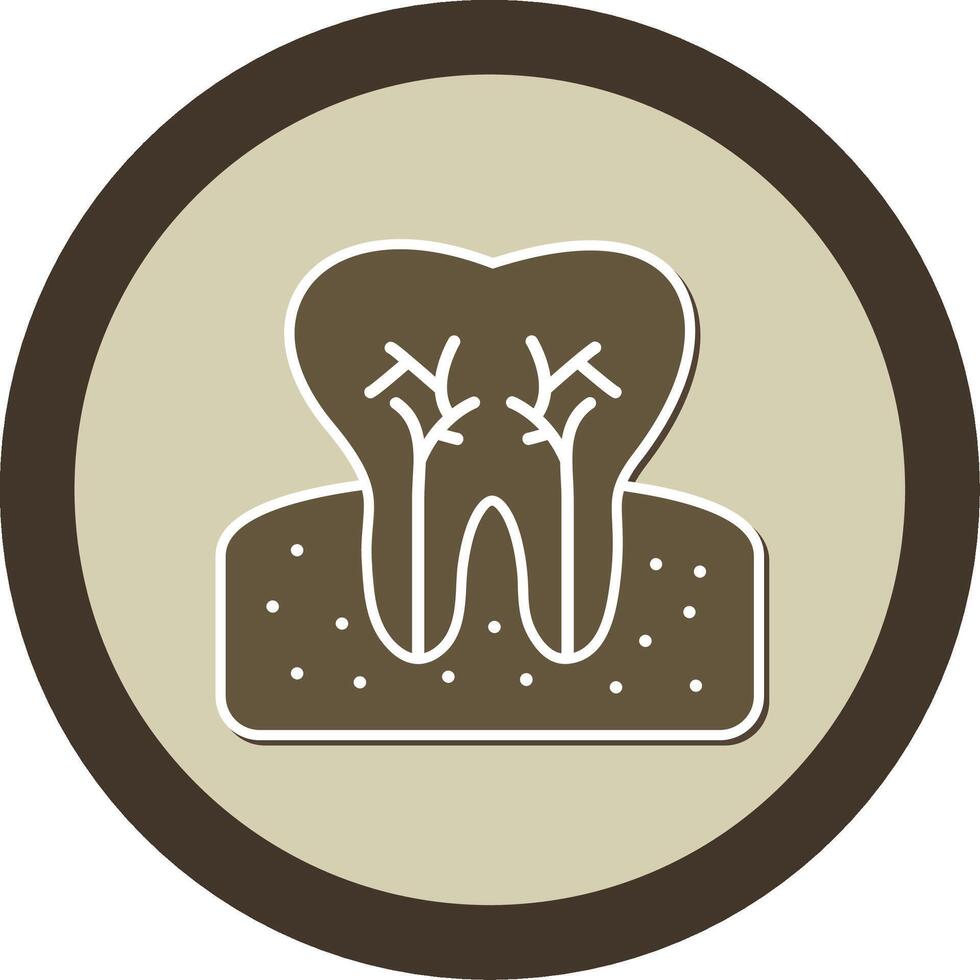 Tooth Sticker Circle Icon vector