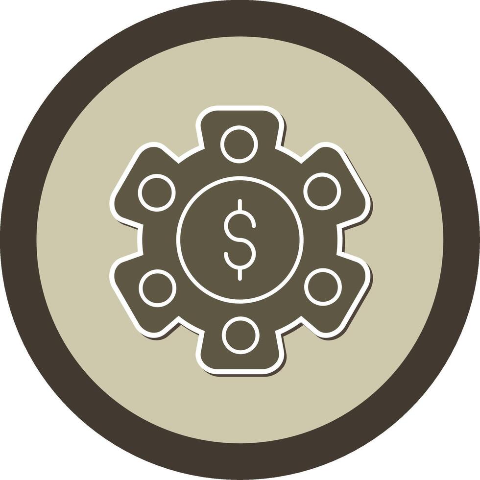 Asset Management Sticker Circle Icon vector