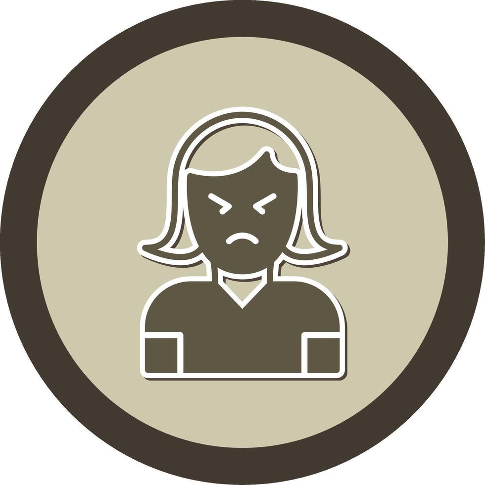 Anger Sticker Circle Icon vector