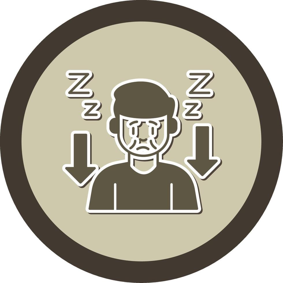 Tiredness Sticker Circle Icon vector
