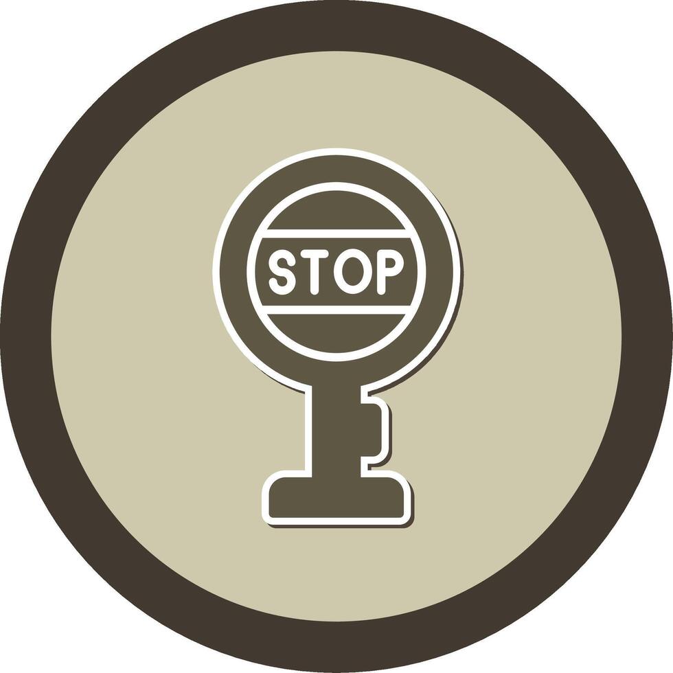 Stop Sign Board Sticker Circle Icon vector