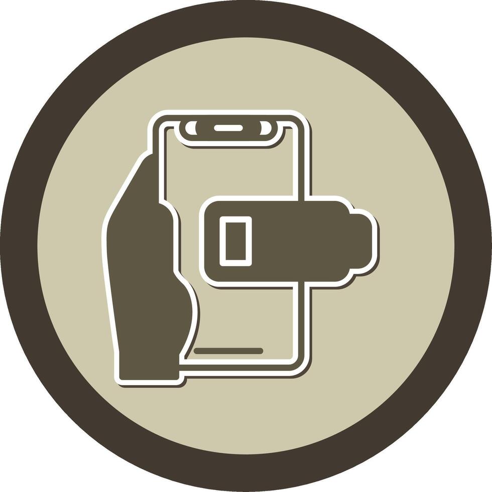 Low Battery Sticker Circle Icon vector