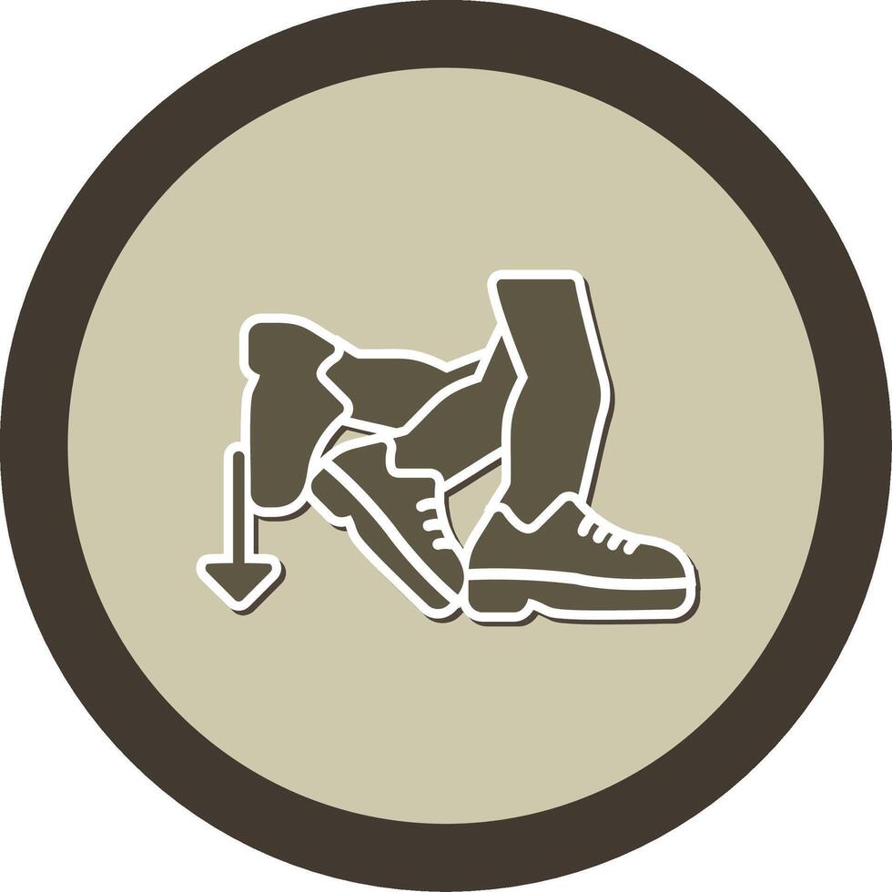 Toe Beat Sticker Circle Icon vector