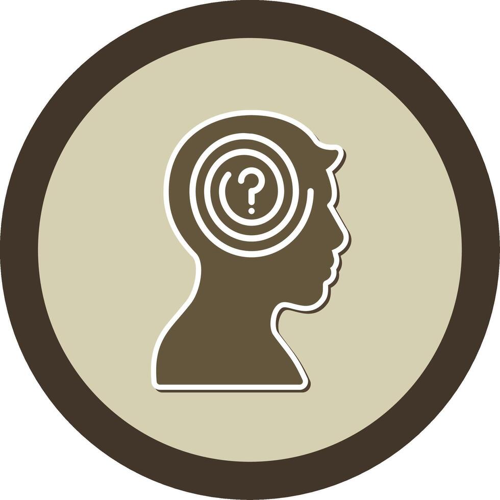Confusion Sticker Circle Icon vector