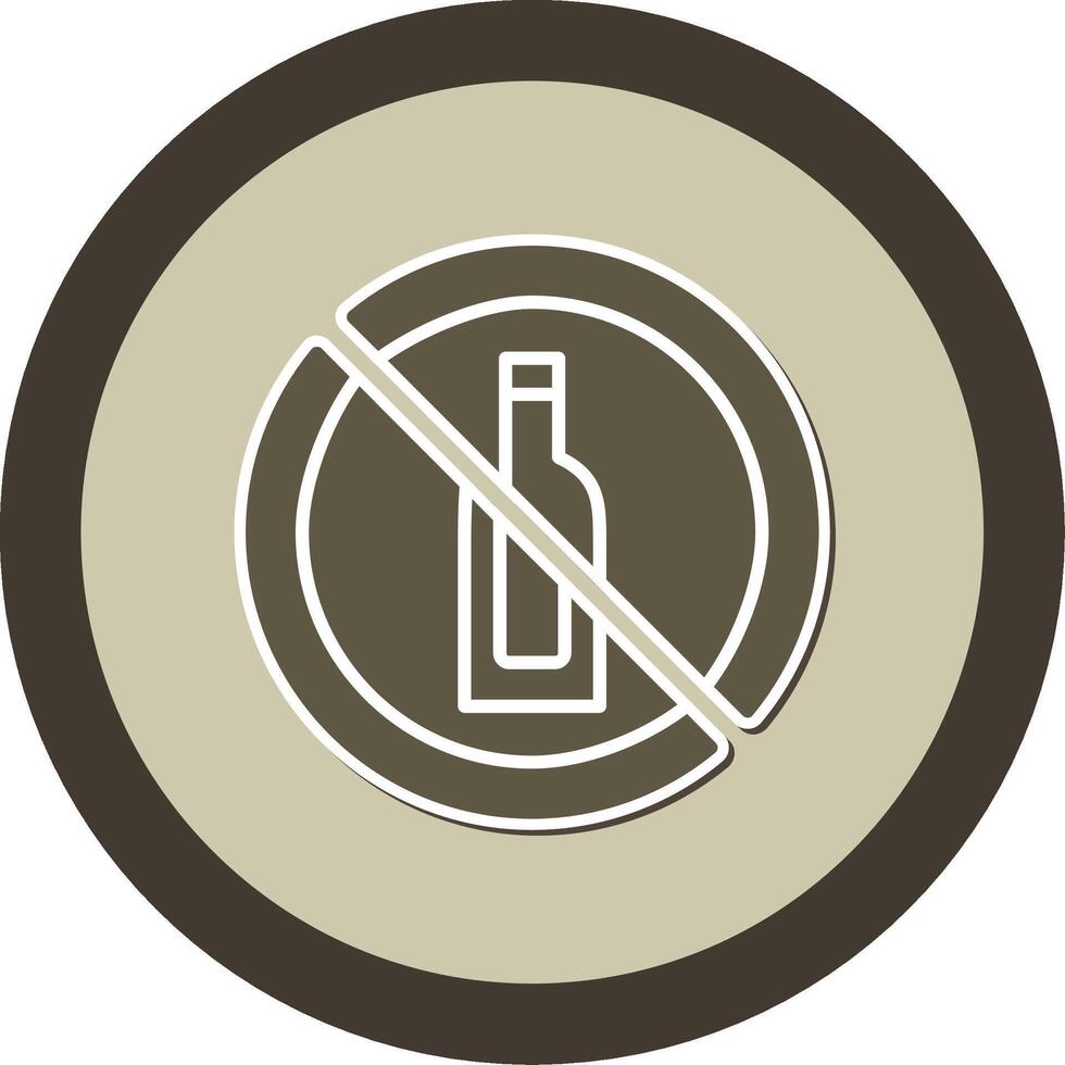 No Alcohol Sticker Circle Icon vector