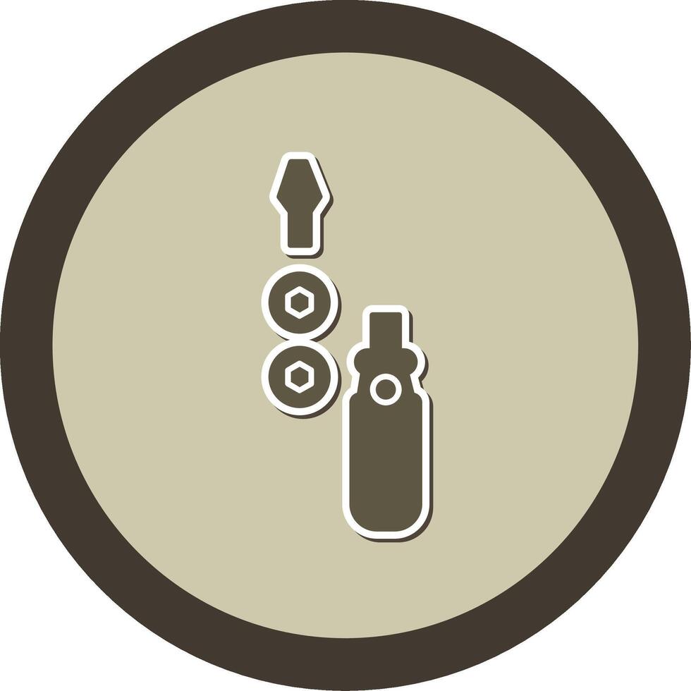 Screwdriver Sticker Circle Icon vector