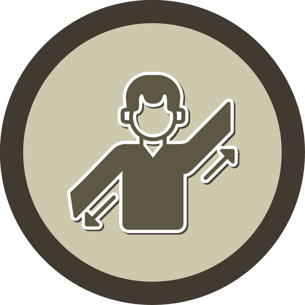 Parallel Arm Sticker Circle Icon vector