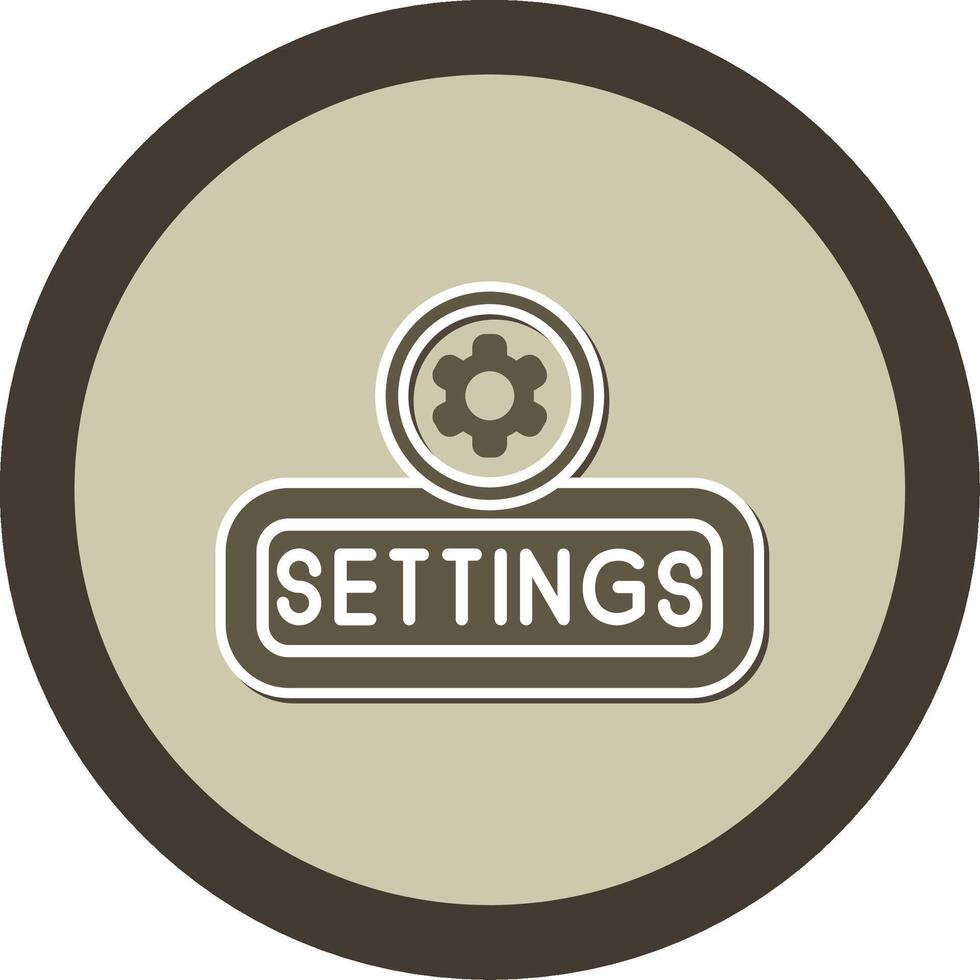 Setting Sticker Circle Icon vector