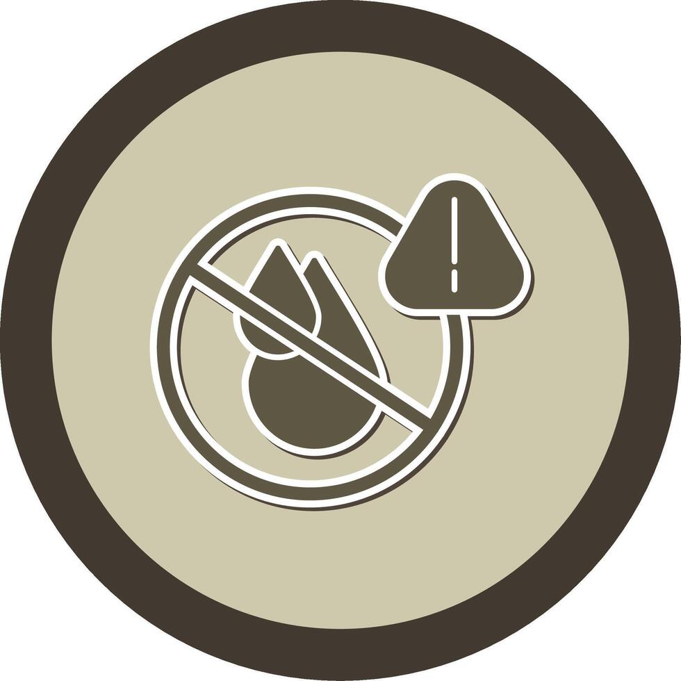 No Water Sticker Circle Icon vector