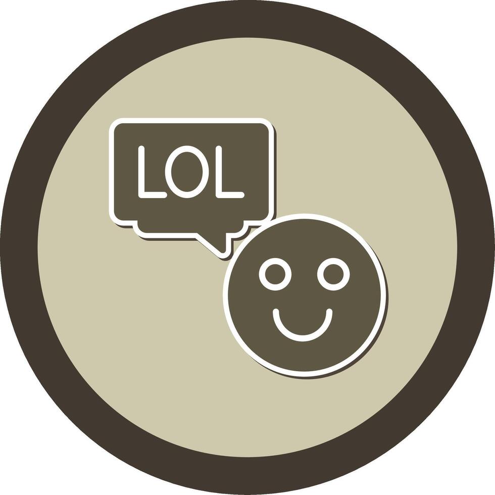 Lol Sticker Circle Icon vector