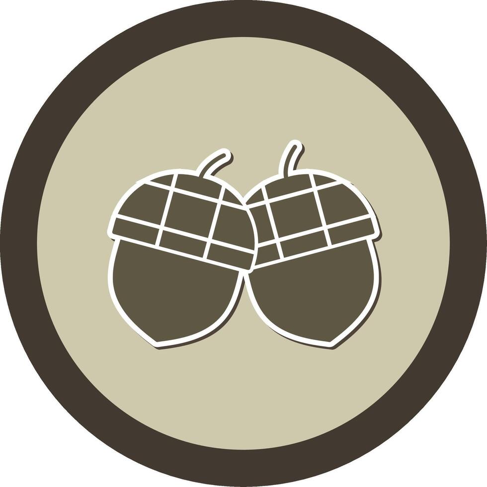 Acorn Sticker Circle Icon vector