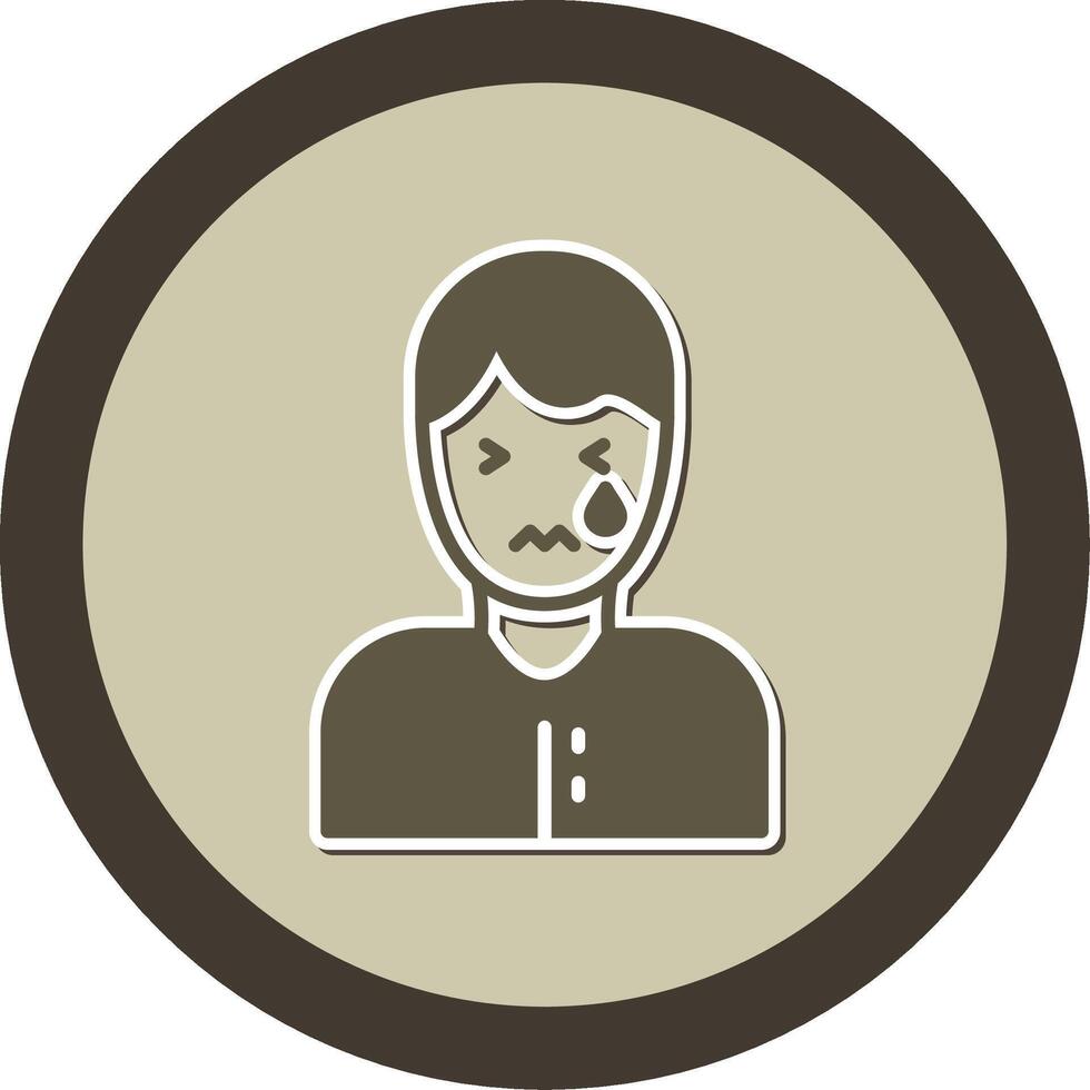 Sadness Sticker Circle Icon vector