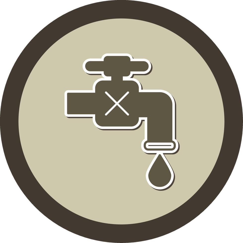 Tap Water Sticker Circle Icon vector