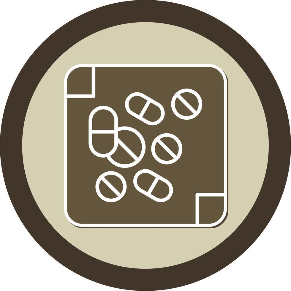Medicine Sticker Circle Icon vector