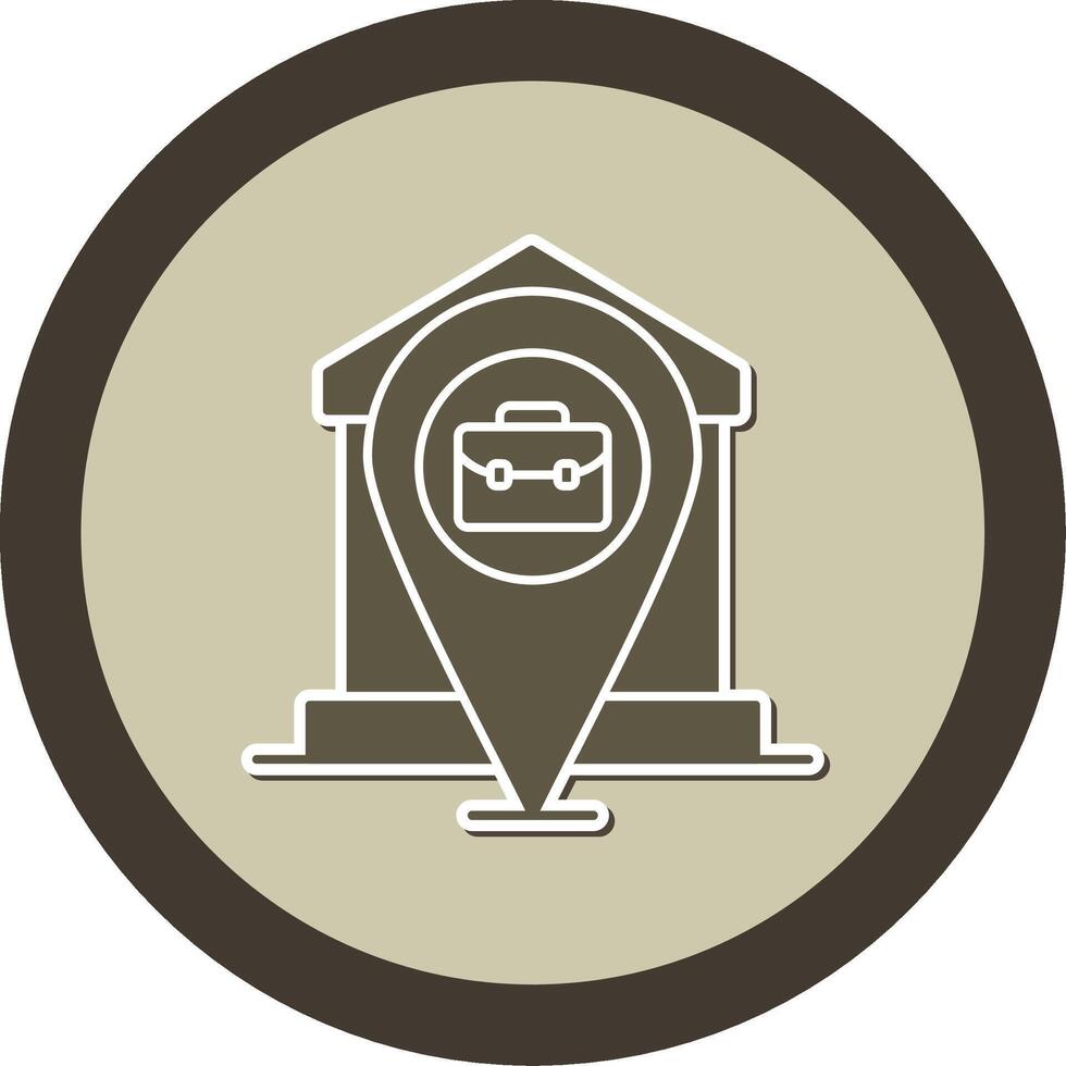 Remote Working Sticker Circle Icon vector