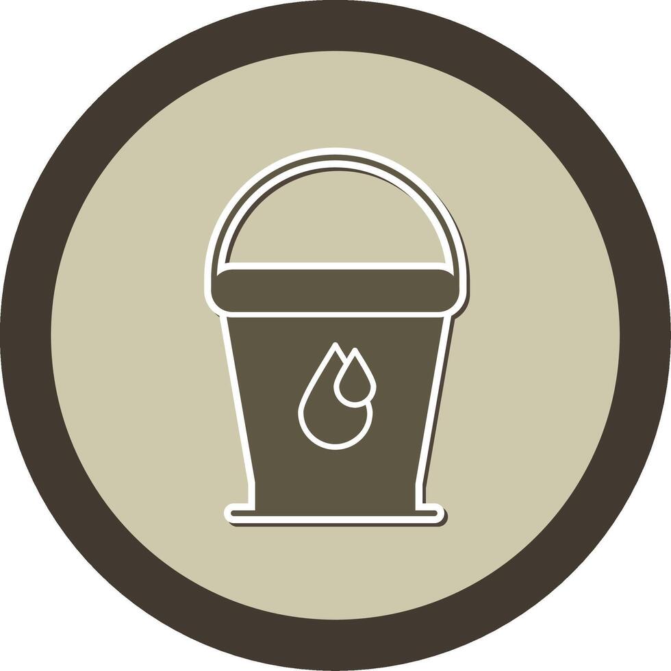 Water Bucket Sticker Circle Icon vector