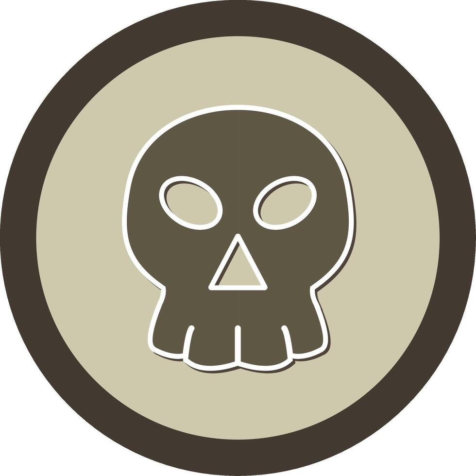 Skull Sticker Circle Icon vector