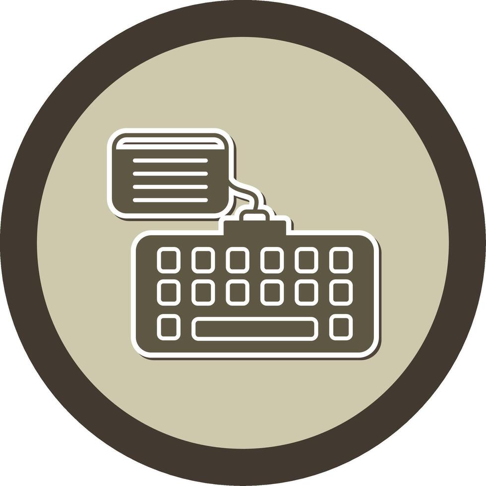 Keyboard Sticker Circle Icon vector