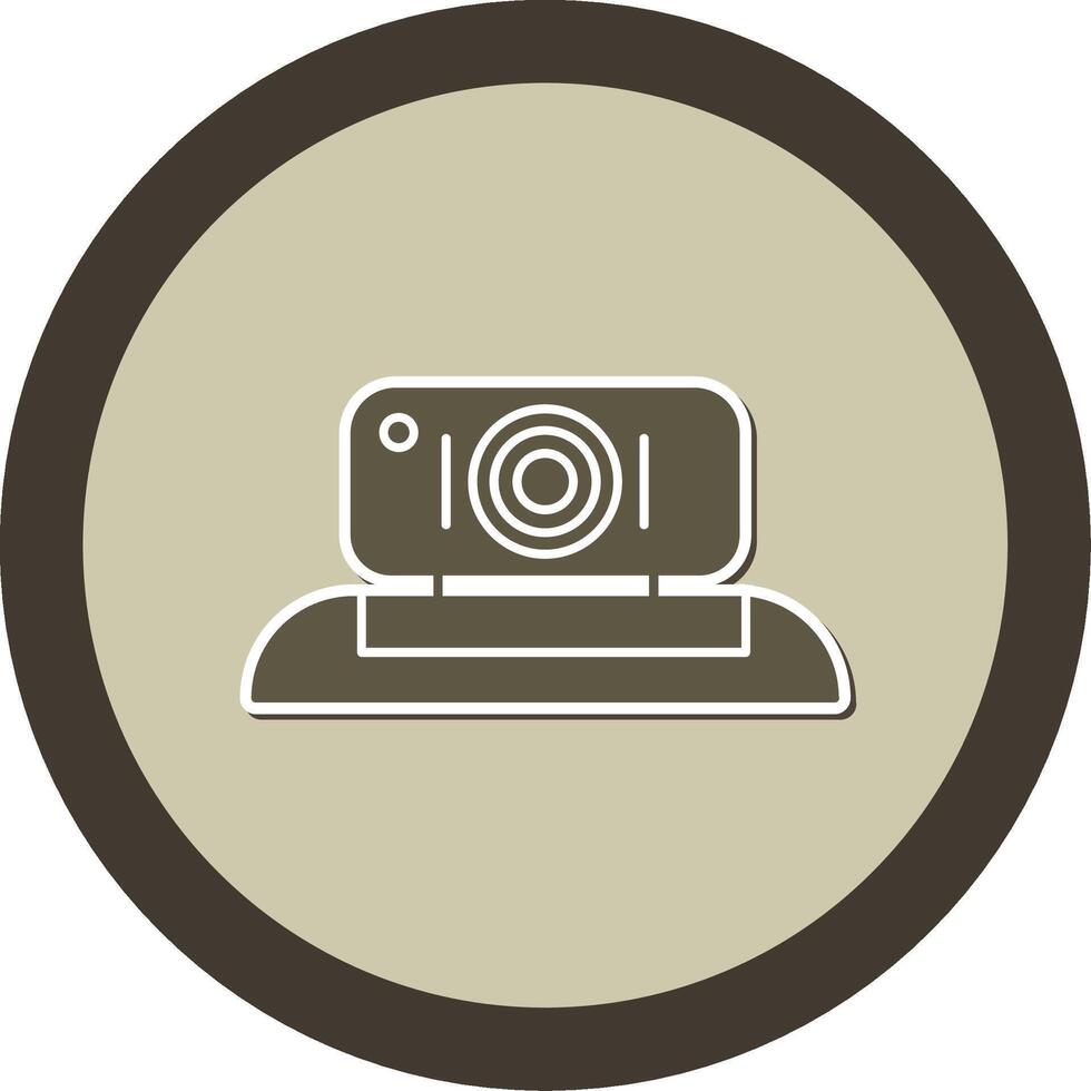 Webcam Sticker Circle Icon vector