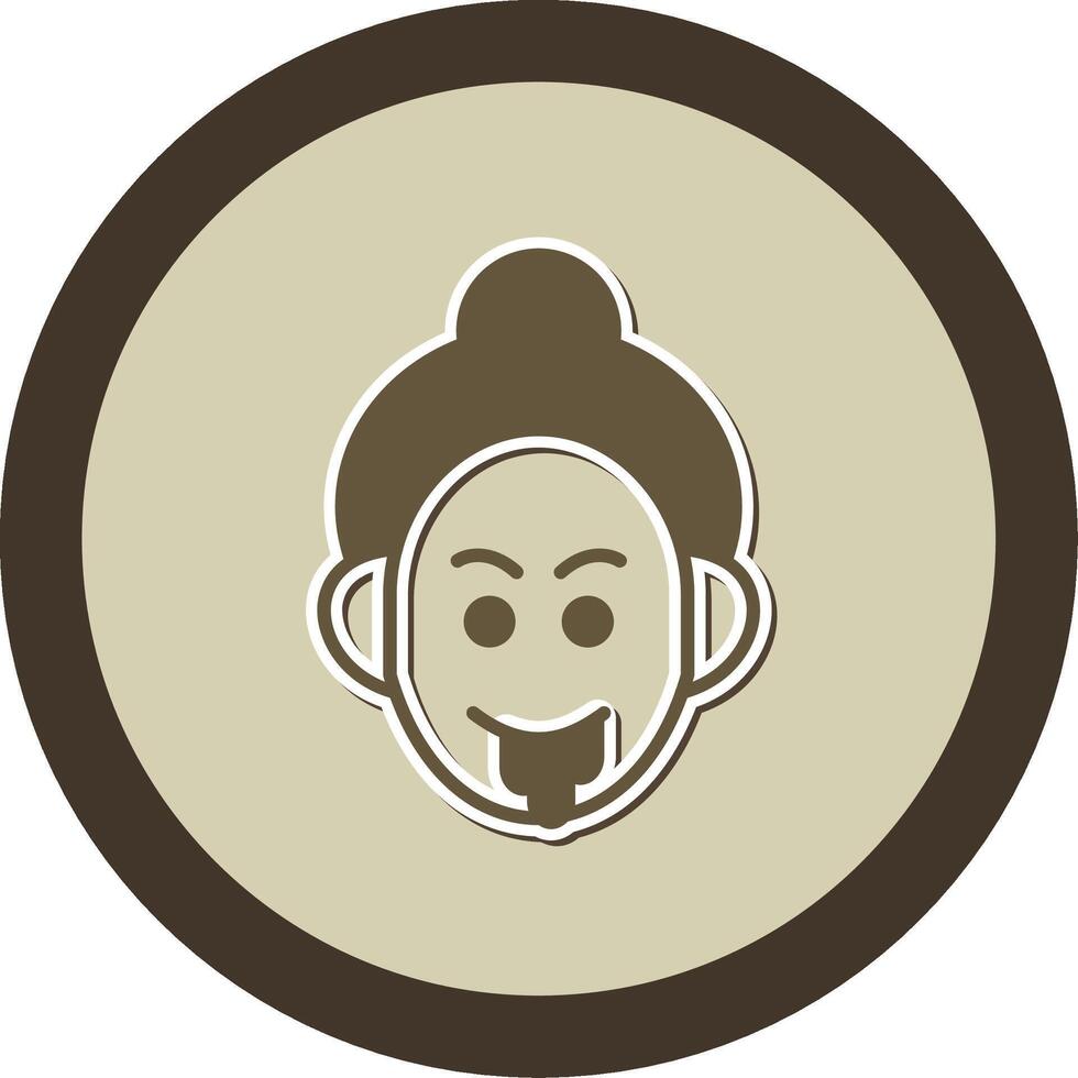 Drooling Sticker Circle Icon vector