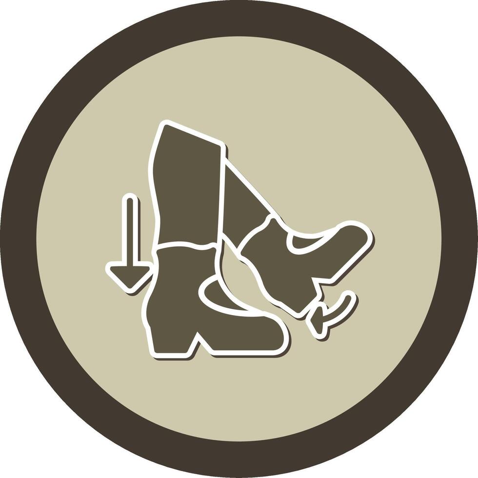 Step Back Sticker Circle Icon vector