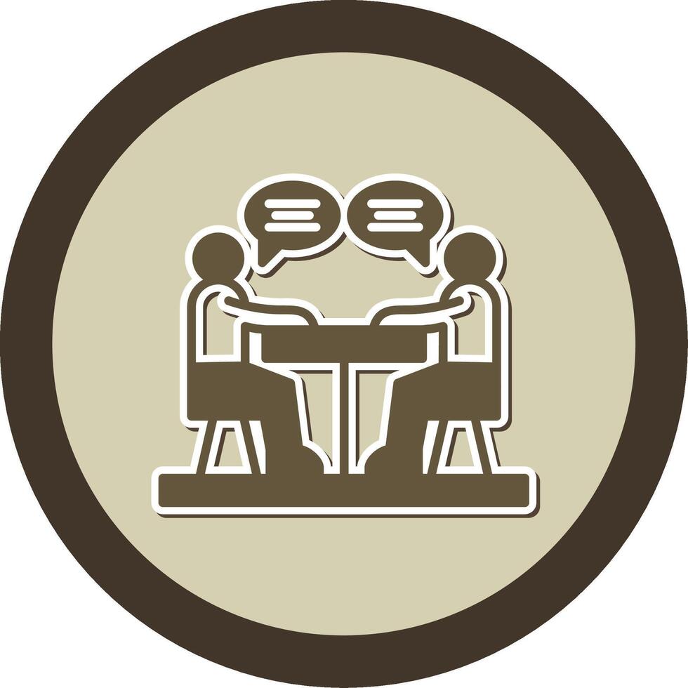 Discussion Sticker Circle Icon vector