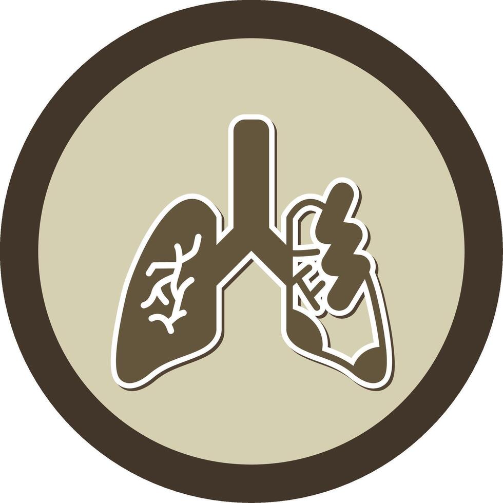 Lungs Pain Sticker Circle Icon vector
