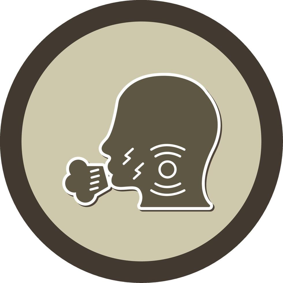Cough Sticker Circle Icon vector