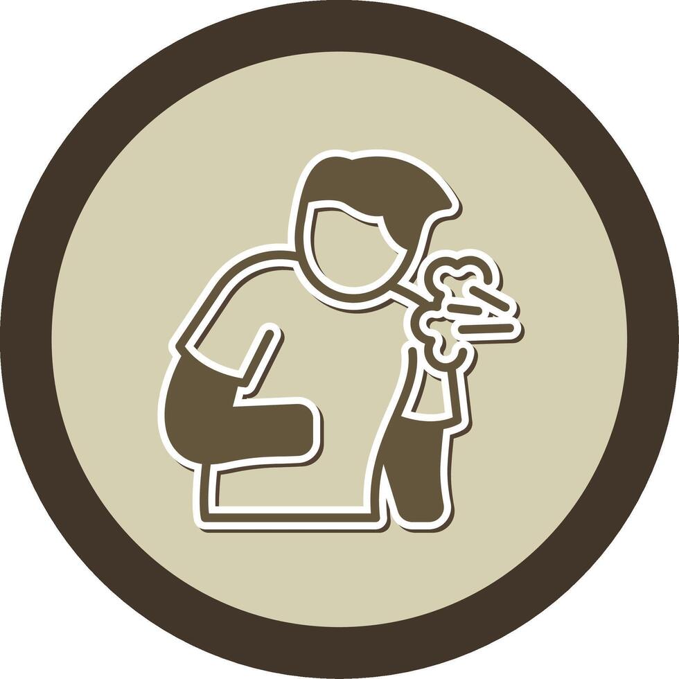 Cough Sticker Circle Icon vector