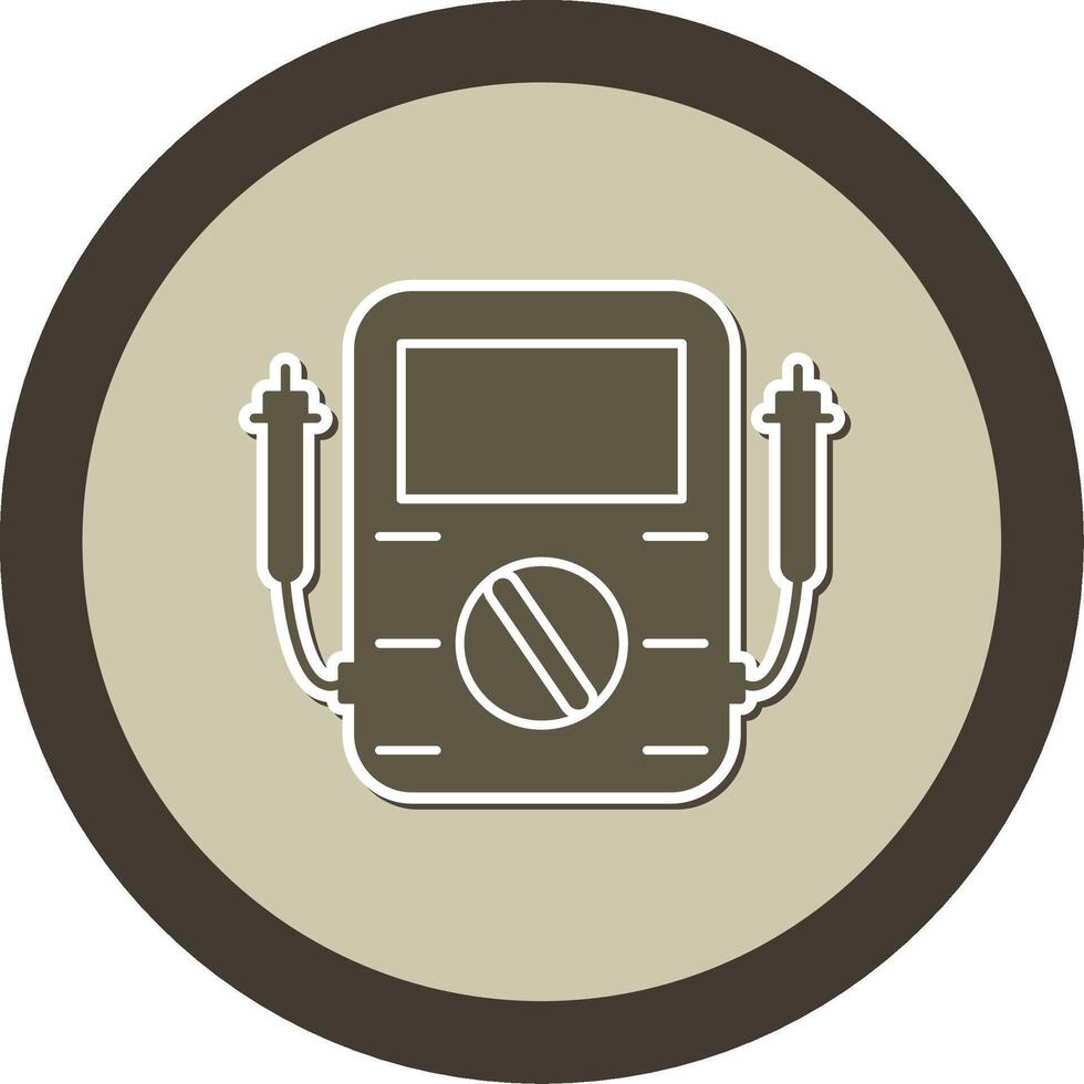Voltmeter Sticker Circle Icon vector