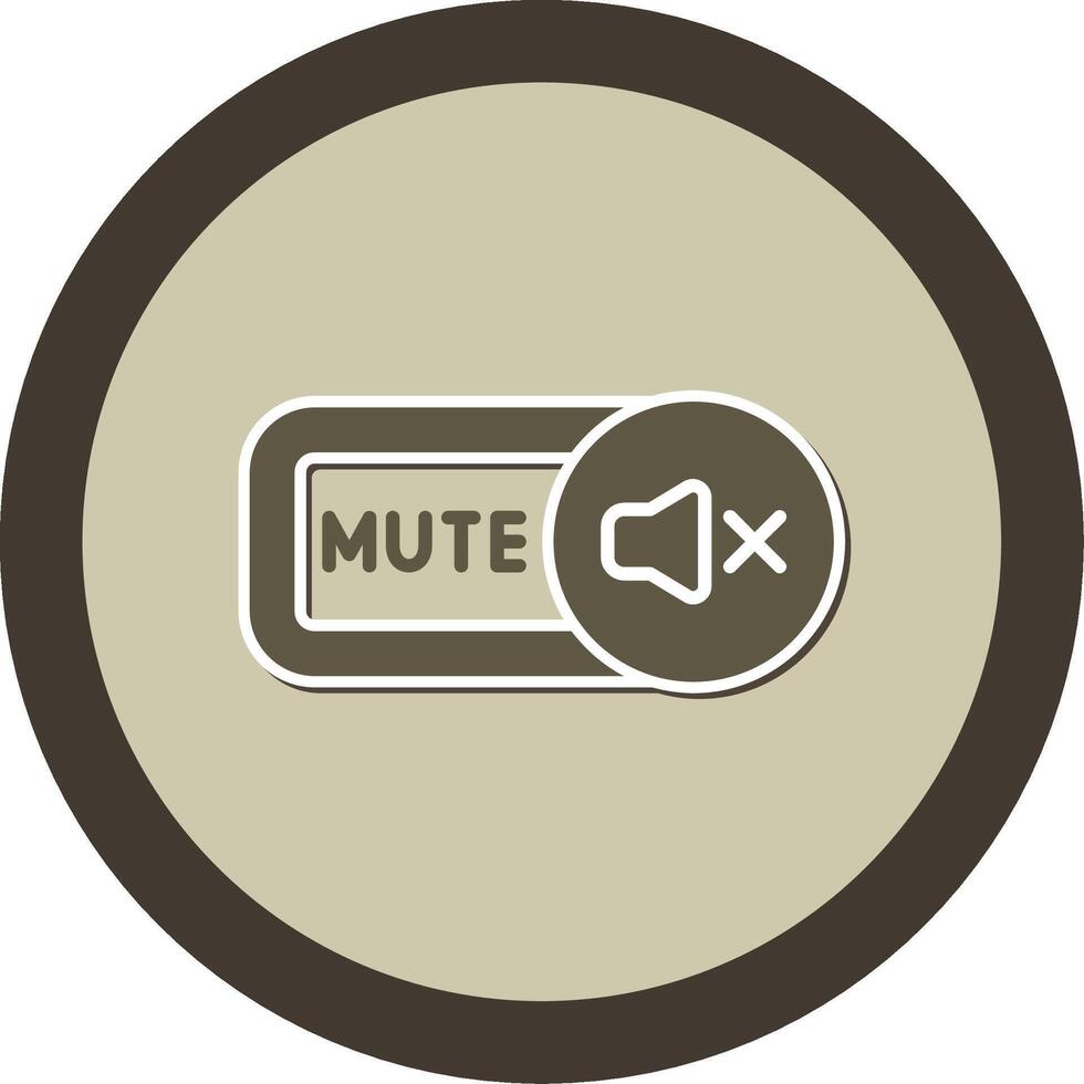 Mute Sticker Circle Icon vector